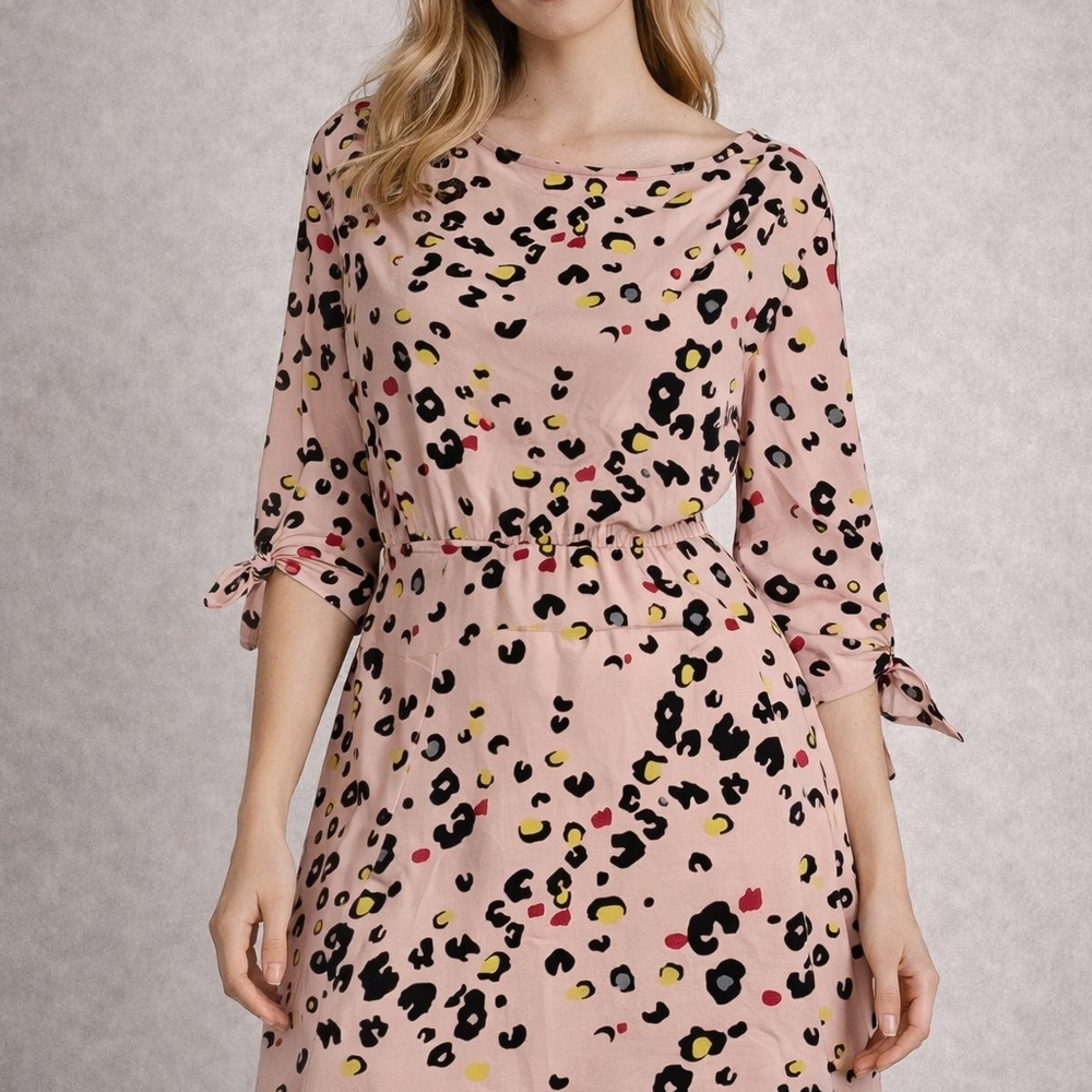 Stylish Pink Leopard Print Dress